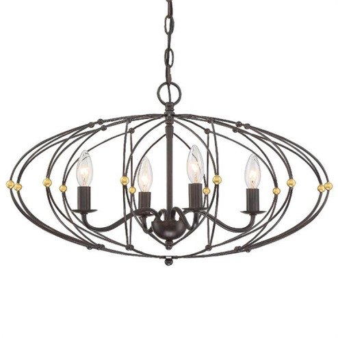 Zucca 4 Light English Bronze + Antique Gold Chandelier (205|ZUC-A9034-EB-GA)