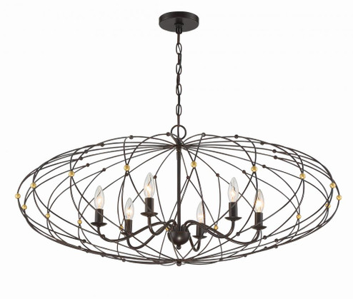 Zucca 6 Light English Bronze + Antique Gold Chandelier (205|ZUC-A9036-EB-GA)