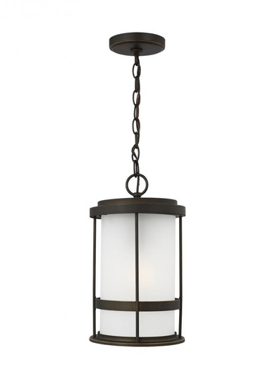 Wilburn modern 1-light LED outdoor exterior ceiling hanging pendant lantern in antique bronze finish (38|6290901EN3-71)