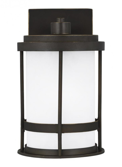 Wilburn modern 1-light outdoor exterior Dark Sky compliant small wall lantern sconce in antique bron (38|8590901D-71)
