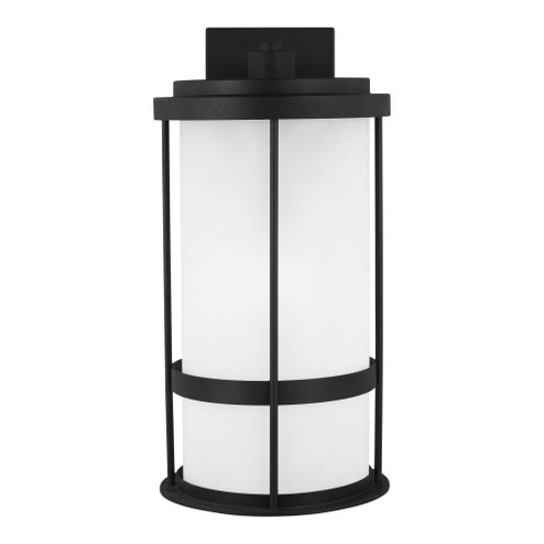 Wilburn modern 1-light outdoor exterior Dark Sky compliant large wall lantern sconce in black finish (38|8790901D-12)