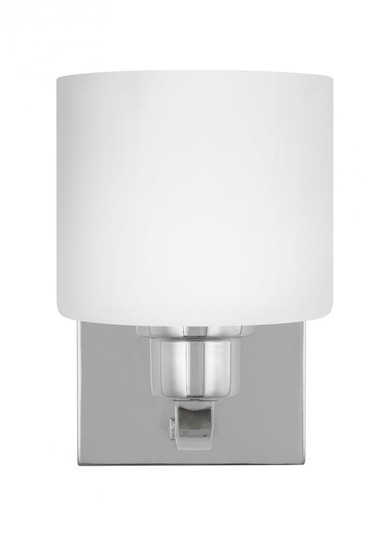 Canfield modern 1-light LED indoor dimmable bath vanity wall sconce in chrome silver finish with etc (38|4128801EN3-05)