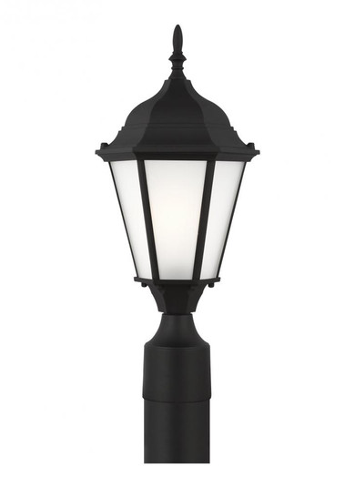 Bakersville traditional 1-light LED outdoor exterior post lantern in black finish with satin etched (38|82941EN3-12)