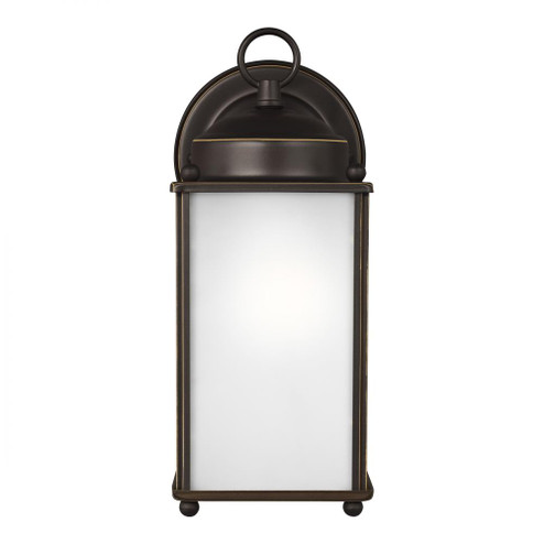 New Castle traditional 1-light outdoor exterior large wall lantern sconce in antique bronze finish w (38|8593001-71)