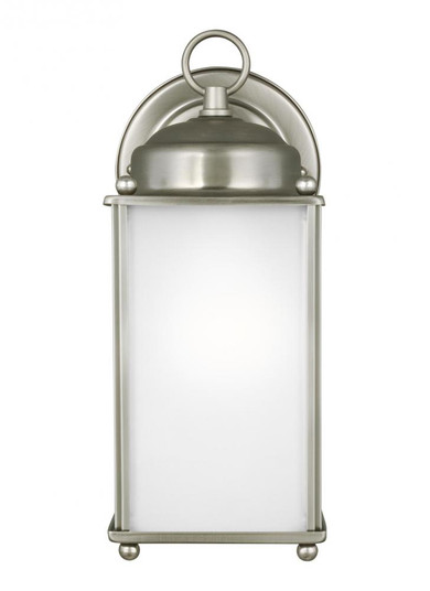 New Castle traditional 1-light LED outdoor exterior large wall lantern sconce in antique brushed nic (38|8593001EN3-965)