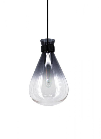 Del Mar 12'' Pendant in Black with Gradient Smoke Glass (4450|HF8188-BLK)