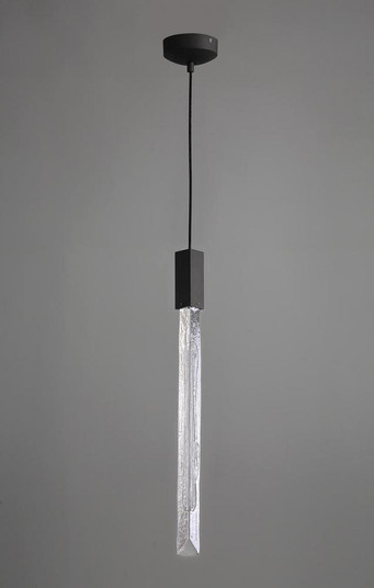 Alpine 23'' Pendant in Black with Marbelized Glass (4450|HF5401-BLK)