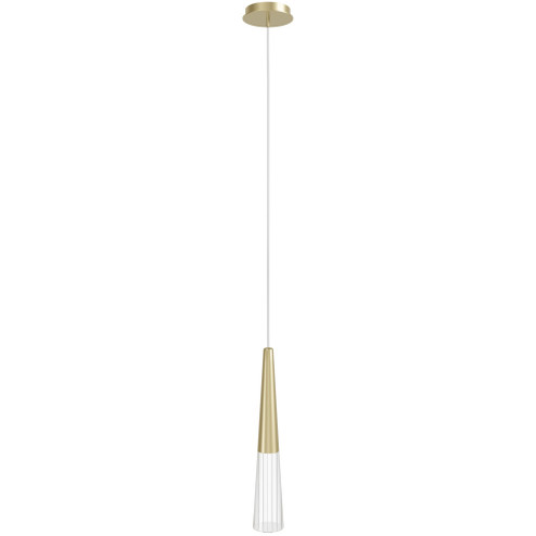 Encino 4''W Cone Shape Pendant in Brushed Brass (4450|HF7701-BB)