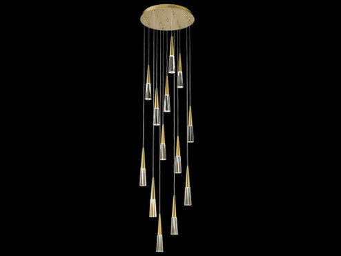 Encino 13-Light Multi Pendant in Brushed Brass with Clear Crystal (4450|HF7713-BB)