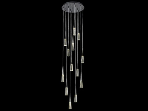 Encino 13-Light Multi Pendant in Gunmetal with Clear Crystal (4450|HF7713-GM)