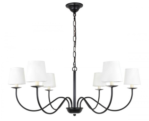 Eclipse 6 light Black and White shade chandelier (758|LD6103D37BK)