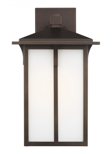Tomek modern 1-light LED outdoor exterior large wall lantern sconce in antique bronze finish with et (38|8752701EN3-71)