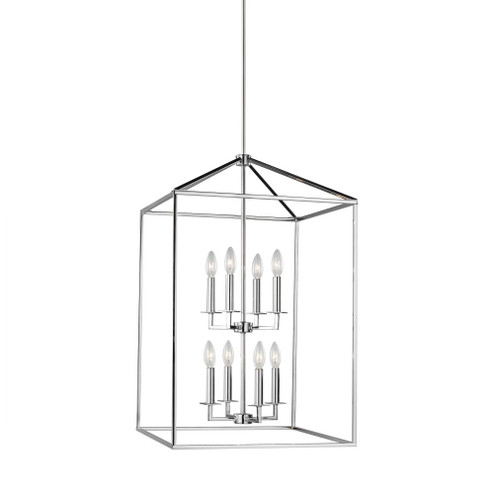 Perryton transitional 8-light indoor dimmable large ceiling pendant hanging chandelier light in chro (38|5115008-05)
