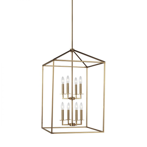 Perryton transitional 8-light indoor dimmable large ceiling pendant hanging chandelier light in sati (38|5115008-848)