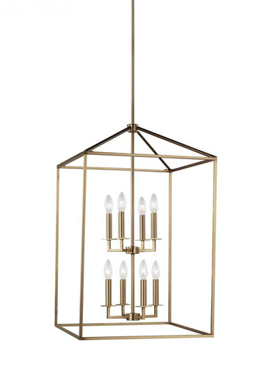 Perryton transitional 8-light indoor dimmable large ceiling pendant hanging chandelier light in sati (38|5115008-848)
