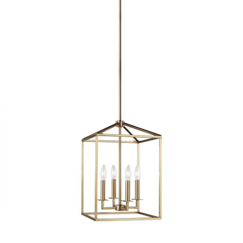 Perryton transitional 4-light indoor dimmable small ceiling pendant hanging chandelier light in sati (38|5215004-848)