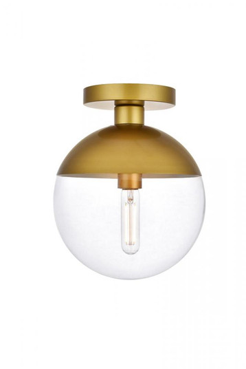 Eclipse 1 Light Brass Flush Mount With Clear Glass (758|LD6067BR)