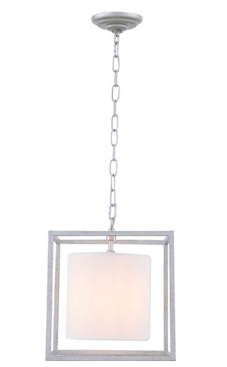 Mirin 1 Light Vintage Silver and White Shade Pendant (758|LD6005D12S)
