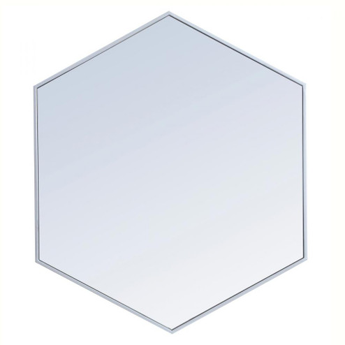 Metal frame hexagon mirror 38 inch in silver (758|MR4538S)