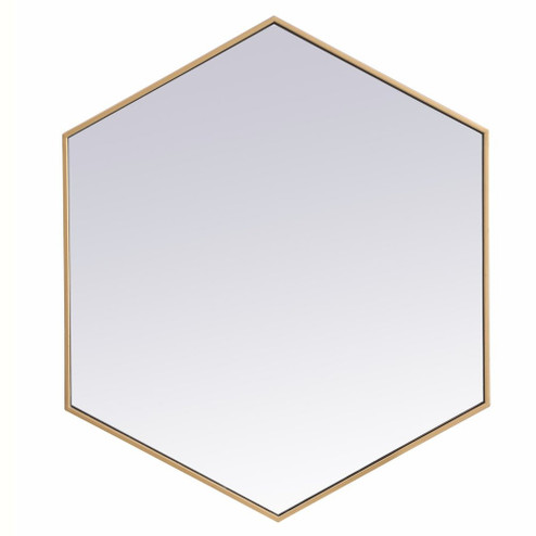 Metal Frame HexAgon Mirror 38 Inch in Brass (758|MR4538BR)
