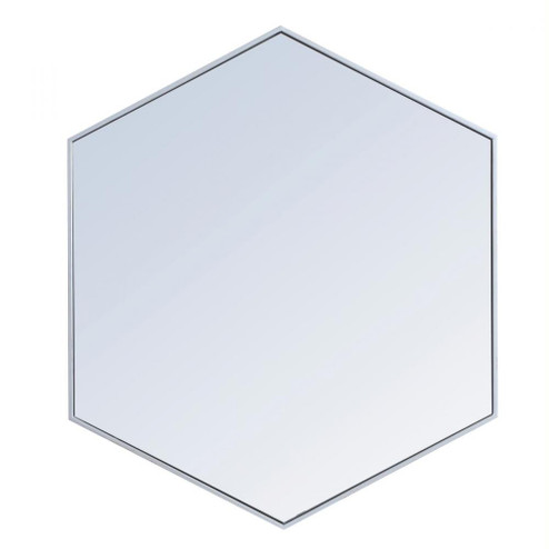 Metal frame hexagon mirror 41 inch in silver (758|MR4541S)