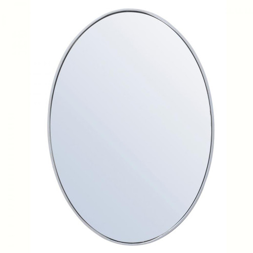 Metal frame oval mirror 34 inch in silver (758|MR4624S)
