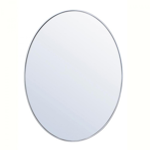 Metal frame oval mirror 40 inch in silver (758|MR4630S)
