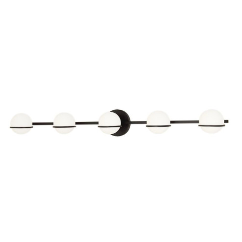 Centric 5-Light Bath Bar (254|FSN-4165-OPAL-MBLK)