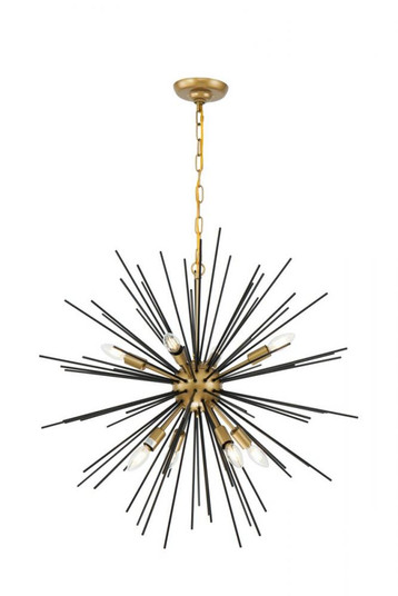 Timber 8 light Brass and Black pendant (758|LD5038D30BK)