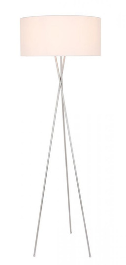 Cason 1 light Silver and White shade Floor lamp (758|LD6190S)