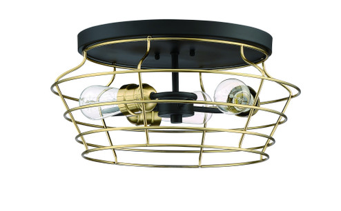 Thatcher 3 Light Flushmount in Flat Black/Satin Brass (20|50683-FBSB)