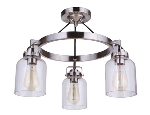 Foxwood 3 Light Convertible Semi Flush in Brushed Polished Nickel (20|53653-BNK)