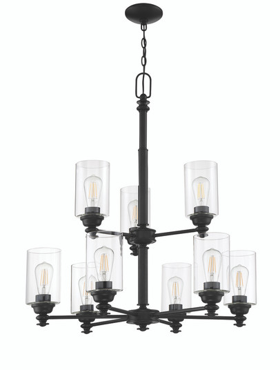 Dardyn 9 Light Chandelier in Flat Black (Clear Glass) (20|49829-FB-C)