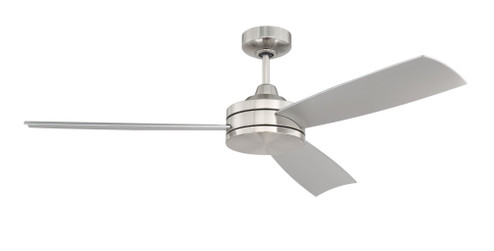 Inspo 54'' 3-Blade Ceiling Fan in Brushed Polished Nickel w/ Brushed Nickel Blades; Not Light Kit (20|INS54BNK3)