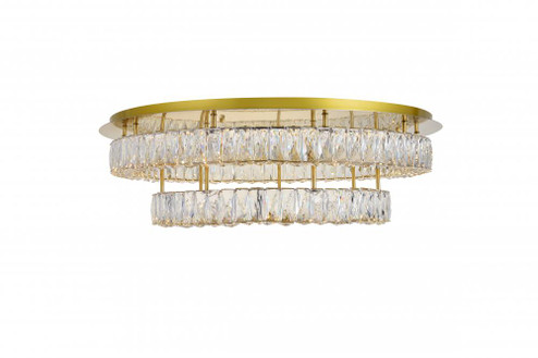 Monroe LED Light Gold Flush Mount Clear Royal Cut Crystal (758|3503F33L2G)