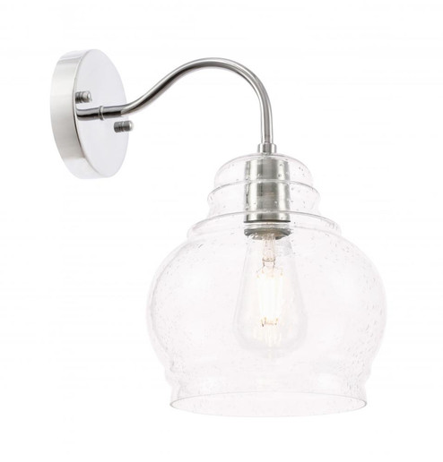 Pierce 1 Light Chrome and Clear Seeded Glass Wall Sconce (758|LD6193C)