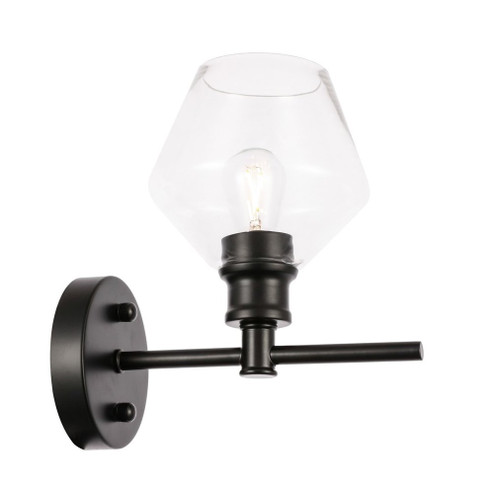 Gene 1 Light Black and Clear Glass Wall Sconce (758|LD2308BK)