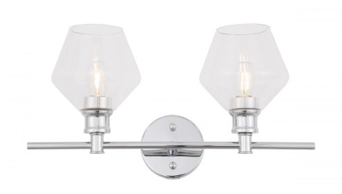 Gene 2 light Chrome and Clear glass Wall sconce (758|LD2312C)