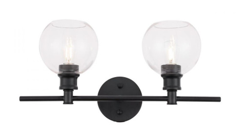 Collier 2 light Black and Clear glass Wall sconce (758|LD2314BK)