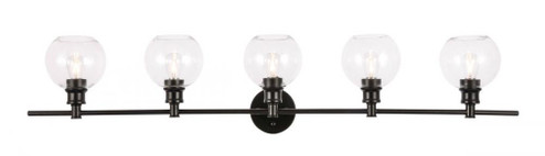 Collier 5 light Black and Clear glass Wall sconce (758|LD2326BK)