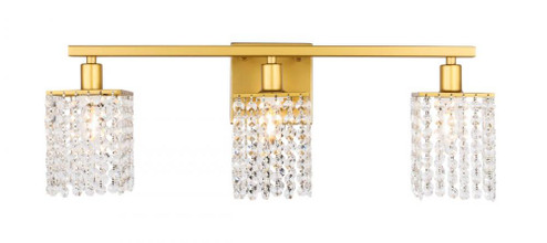 Phineas 3 light Brass and Clear Crystals wall sconce (758|LD7010BR)