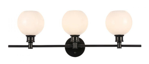 Collier 3 light Black and Frosted white glass Wall sconce (758|LD2319BK)