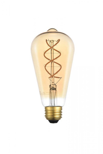 LED Decorative helix vertical 2000K nostalgic filament 6 watts 300 lumens amber tint ST18 light bulb (758|ST18LED302-6PK)