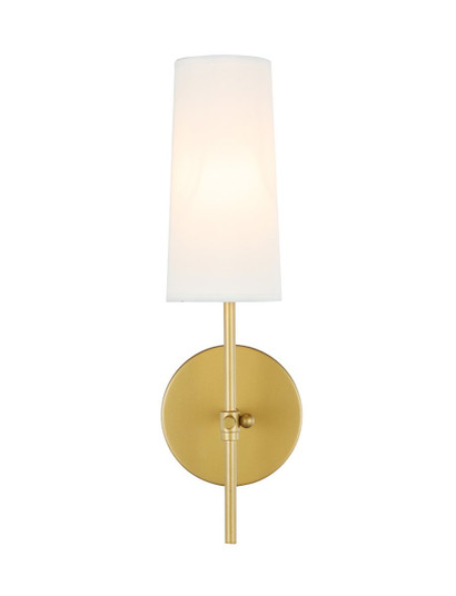 Mel 1 Light Brass and White Shade Wall Sconce (758|LD6004W5BR)