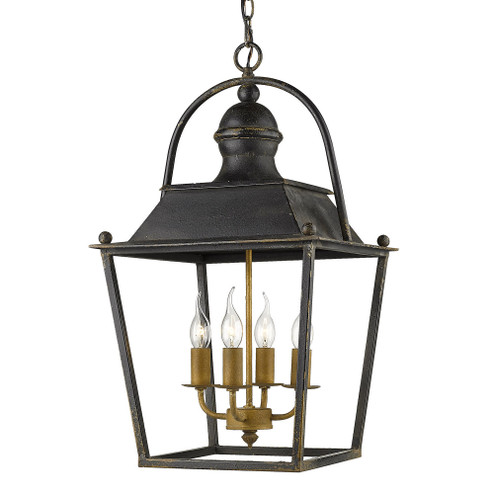 Golden Lighting Christoff 4-light Pendant in Antique Black Iron (36|0888-4P ABI)