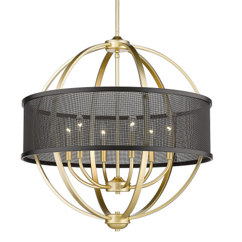 Golden Lighting Colson 6-light Chandelier in Olympic Gold and Matte Black shade (36|3167-6 OG-BLK)