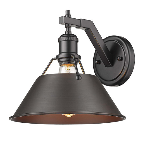 Yep by Golden Lighting Orwell 1-light Wall Sconce in Matte Black and Rubbed Bronze shade (36|3306-1W BLK-RBZ)