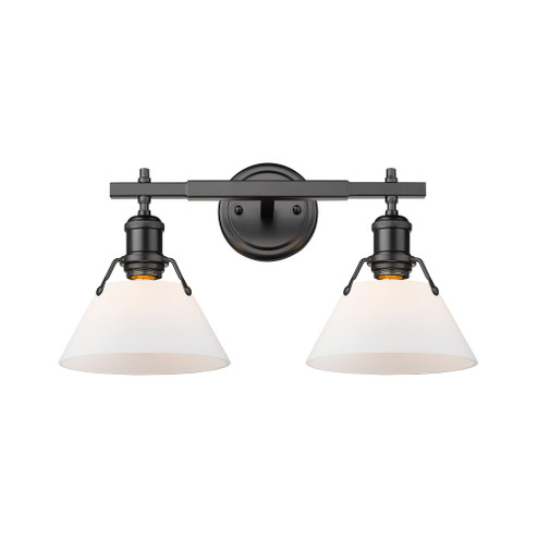 Yep by Golden Lighting Orwell 2-light Vanity in Matte Black and Opal Glass (36|3306-BA2 BLK-OP)