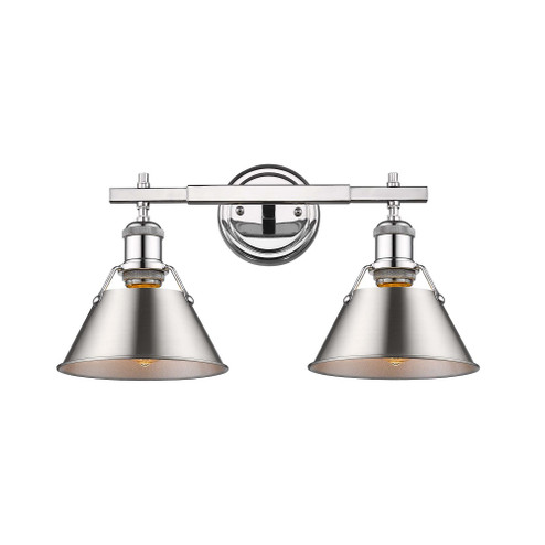 Yep by Golden Lighting Orwell 2-light Vanity in Chrome and Pewter shade (36|3306-BA2 CH-PW)