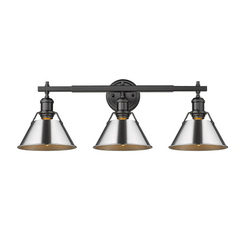 Yep by Golden Lighting Orwell 3-light Vanity in Matte Black and Chrome shade (36|3306-BA3 BLK-CH)